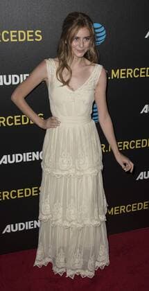 July 25, 2017 - Beverly Hills, California, U.S - Justine Lupe The cast of AT&T AUDIENCE Networks Ã’Mr. MercedesO, adapted from the original novel by Stephen King, walked the red carpet before viewing this year s screening at the Beverly Hilton Garden. The dramatic series follows a serial killer as he taunts a retired police detective leading the ex-cop to undertake a private investigation before the killer can strike again. The dramatic suspense thriller is set to premiere on the Audience Network on August 9, 2017. Beverly Hills U.S. - ZUMAb102 20170725_zaf_b102_042 Copyright: xDavidxBrox
