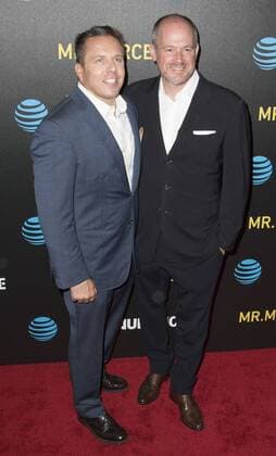 July 25, 2017 - Beverly Hills, California, U.S - Chris Long, head of AT&T Audience Network and friend The cast of AT&T AUDIENCE Networks Ã’Mr. MercedesO, adapted from the original novel by Stephen King, walked the red carpet before viewing this year s screening at the Beverly Hilton Garden. The dramatic series follows a serial killer as he taunts a retired police detective leading the ex-cop to undertake a private investigation before the killer can strike again. The dramatic suspense thriller is set to premiere on the Audience Network on August 9, 2017. Beverly Hills U.S. - ZUMAb102 20170725_zaf_b102_077 Copyright: xDavidxBrox