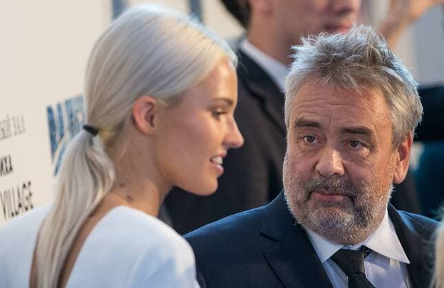 MOSCOW REGION, RUSSIA - JULY 27, 2017: Russian model and actress Sasha Luss (L) and French film director Luc Besson at the Moscow premiere of Besson s film Valerian and the City of a Thousand Planets at the Barvikha Luxury Village concert hall. Sergei Bobylev TASS  TS059344