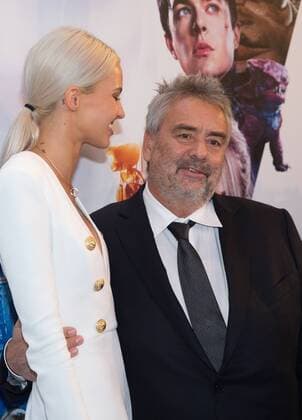 MOSCOW REGION, RUSSIA - JULY 27, 2017: Russian model and actress Sasha Luss (L) and French film director Luc Besson at the Moscow premiere of Besson s film Valerian and the City of a Thousand Planets at the Barvikha Luxury Village concert hall. Sergei Bobylev TASS  TS05937E