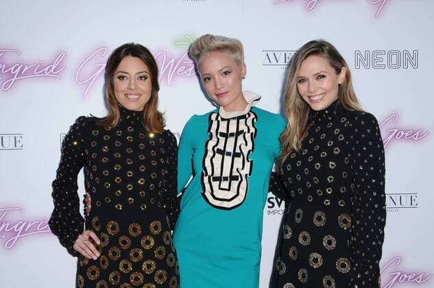 July 27, 2017 - Hollywood, CA, U.S. - 27 July 2017 - Hollywood, California - Aubrey Plaza, Pom Klementieff, Elizabeth Olsen. Ingrid Goes West LA Premiere presented by SVEDKA held at ArcLight Hollywood in Hollywood. Photo Credit: AdMedia Hollywood U.S. - ZUMAa123 20170727_zaa_a123_115 Copyright: xBirdiexThompsonx