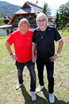 ORF Wenn die Musi spielt . Die Amigos ( Bernd und Karl-Heinz Ulrich ) am Rande des Künstlertreffs zum Musik Open Air Wenn die Musi spielt am 28.07.2017 auf dem Festgelände in Bad Kleinkirchheim.