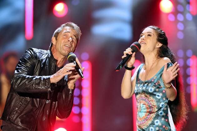 ORF Wenn die Musi spielt . Sänger Gilbert und Sängerin Nadine Beiler während der Generalprobe zum Musik Open Air Wenn die Musi spielt am 28.07.2017 auf dem Festgelände in Bad Kleinkirchheim.