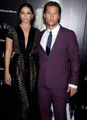 Camila Alves and Matthew McConaughey arrive on the red carpet at The Dark Tower New York Premiere on July 31, 2017 in New York City.  NYP20170731185 DENNISxVANxTINE