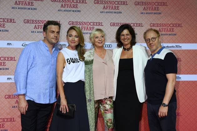 Sebastian Bezel, Lisa Maria Potthoff, Rita Falk, Ilse Aigner und Simon Schwarz Premiere Grießnockerlaffäre Mathäser Filmpalast Kino, Fernsehen München 01. August 2017