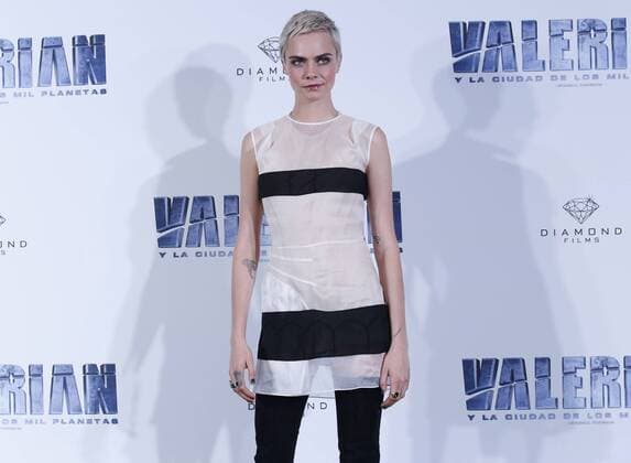 August 2, 2017 - EUM20170802ESP07.JPG.CIUDAD DE MEXICO CinemaCine-Valerian.- La actriz britanica, Cara Delevingne, en la conferencia de prensa para presentar el filme Valerian y la ciudad de los mil planetas , 2 de agosto de 2017, de la cual forma parte. Foto: Agencia EL UNIVERSALAgustin SalinasJMA  - ZUMAu78_ 20170802_zaf_u78_015 Copyright: xElxUniversalx