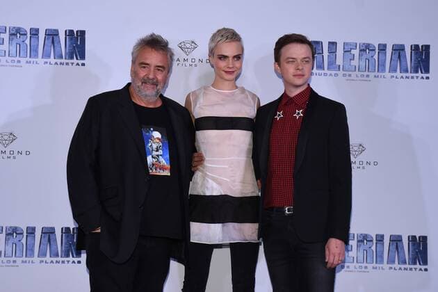 August 2, 2017 - Mexico City, Mexico - Director Luc Besson, Actress Cara Delevingne and Actor Dane DeHaan are seen during the a photocall to promote Valerian and the City of a Thousand Planets at St. Regis Hotel on August 02, 2017 in Mexico City, Mexico Mexico City Mexico  - ZUMAn230 20170802_zaa_n230_125 Copyright: xCarlosxTischlerx