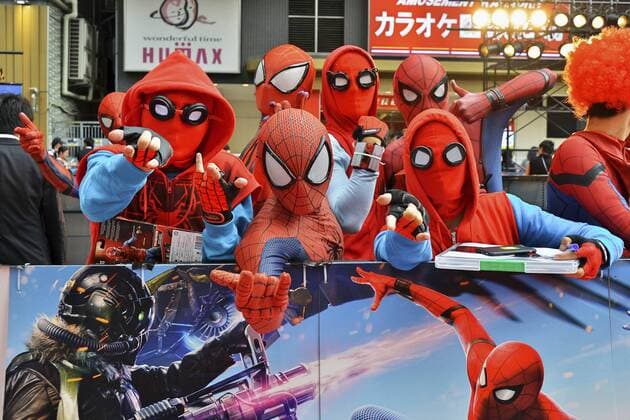 Spider-Man Fans bei der Premiere des Kinofilms Spider-Man: Homecoming im Kabukicho Cinecity Park. Tokio, 07.08.2017 Foto:xK.xNarax xFuturexImage