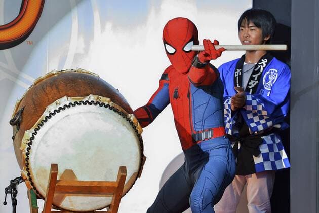 Spider-Man Double bei der Premiere des Kinofilms Spider-Man: Homecoming im Kabukicho Cinecity Park. Tokio, 07.08.2017 Foto:xK.xNarax xFuturexImage