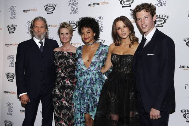 Jeff Bridges, Cynthia Nixon, Kiersey Clemons, Kate Beckinsale, and Callum Turner arrive on the red carpet at The Only Living Boy In New York New York Premiere at The Museum of Modern Art on August 7, 2017 in New York City.  NYP20170807139 JOHNxANGELILLO