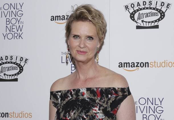 Cynthia Nixon arrives on the red carpet at The Only Living Boy In New York New York Premiere at The Museum of Modern Art on August 7, 2017 in New York City.  NYP20170807130 JOHNxANGELILLO