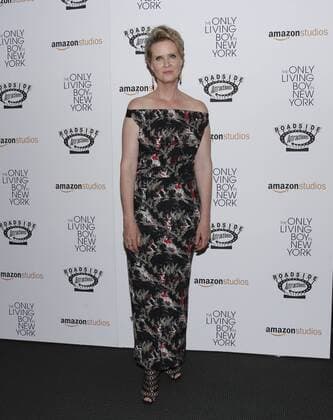 Cynthia Nixon arrives on the red carpet at The Only Living Boy In New York New York Premiere at The Museum of Modern Art on August 7, 2017 in New York City.  NYP20170807131 JOHNxANGELILLO
