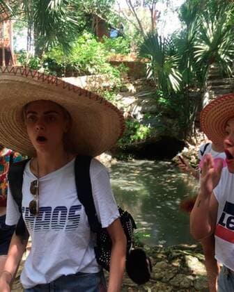 Cara Delevingne s birthday party in the jungle: Model takes group of friends to £5,750 a night retreat in Mexico to celebrate her 25th birthday Cara Delevingne Mexico  539141
