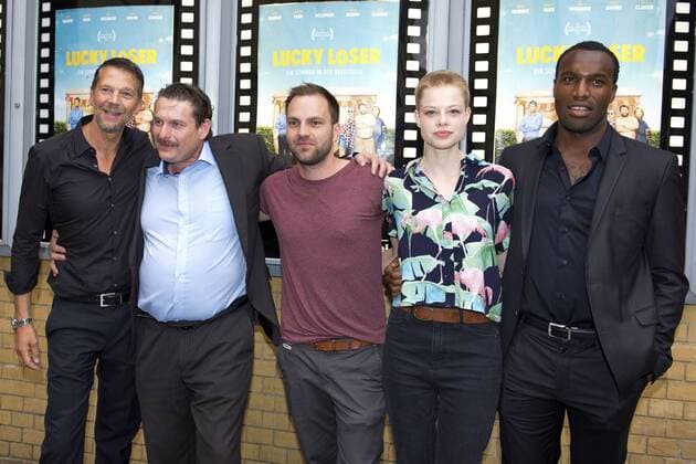 Kai Wiesinger, Peter Trabner, Nico Sommer, Emma Bading und Elvis Clausen bei der Premiere des Kinofilms Lucky Loser im Kino in der Kulturbrauerei. Berlin, 10.08.2017 Foto:xC.xBehringx xFuturexImage
