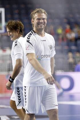 Matze Knop und Moritz Fürste beim Handball-Tag mit Kindertraining und Prominenten-Spiel in der Lanxess Arena. Köln, 13.08.2017 Foto:xC.xHardtx xFuturexImage