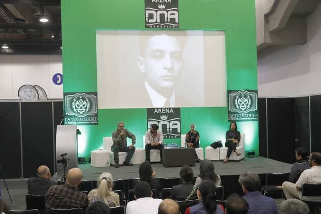 August 18, 2017 - EUM20170818SOC01.JPG.CIUDAD DE MEXICO TributeHomenaje-ExpoWeed.- Aspectos generales del homenaje al doctor Leopoldo Salazar en la ExpoWeed. En el hecho estan Margarita Salazar, hija del ahora occiso doctor; Doctor Luis Astorga y Nidia Olvera, 18 de agosto 2017. Foto: Agencia EL UNIVERSALIrvin OlivaresMAVC.FOTO: IRVIN OLIVARES  - ZUMAu78_ 20170818_zaf_u78_046 Copyright: xElxUniversalx