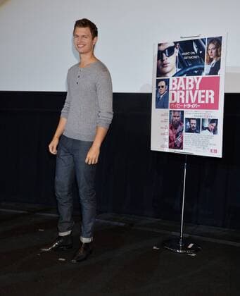 Actor Ansel Elgort attends the stage greeting for the film Baby Driver opening day in Tokyo, Japan on August 19, 2017.  TKP2017081912 KEIZOxMORI