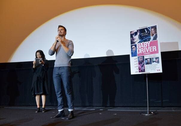 Actor Ansel Elgort attends the stage greeting for the film Baby Driver opening day in Tokyo, Japan on August 19, 2017.  TKP2017081902 KEIZOxMORI