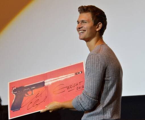 Actor Ansel Elgort attends the stage greeting for the film Baby Driver opening day in Tokyo, Japan on August 19, 2017.  TKP2017081916 KEIZOxMORI