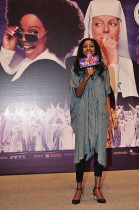 An American actress attends a premiere event for American musical Sister Act in Beijing, China, 18 August 2017. American actors and actresses highlight premiere event for musical Sister Act in Beijing  pbu668843_05