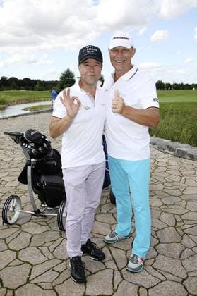 Jan Josef Liefers und Axel Schulz beim 10. GRK Golf Charity Masters 2017 in der Golfanlage Golfclub Leipzig im Golfresort Machern. Leipzig, 19.08.2017 Foto:xS.xGabschx xFuturexImage