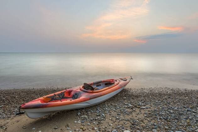 Kayak at the Lake Huron, Bayfield, Ontario, Canada