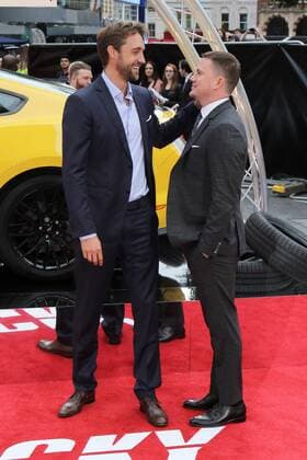 American director Reid Carolin and American actor Channing Tatum attend the UK premiere of Logan Lucky at Vue Cinema Leicester Square in London. AUGUST 21st 2017  MESx171876