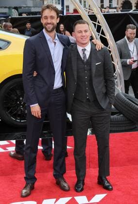 American director Reid Carolin and American actor Channing Tatum attend the UK premiere of Logan Lucky at Vue Cinema Leicester Square in London. AUGUST 21st 2017  MESx171876