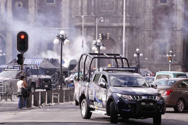 August 21, 2017 - EUM20170821ESP09.JPG .CIUDAD DE MEXICO Cinema Cine-Godzilla Rodaje.- Aspectos del segundo dia de rodaje de la pelicula Godzilla en las calles del Centro Historico de la Ciudad de Mexico, el lunes 21 de agosto de 2017. Foto: Agencia EL UNIVERSAL EVZ.  - ZUMAu78_ 20170821_zaf_u78_074 Copyright: xBerenicexFregosox