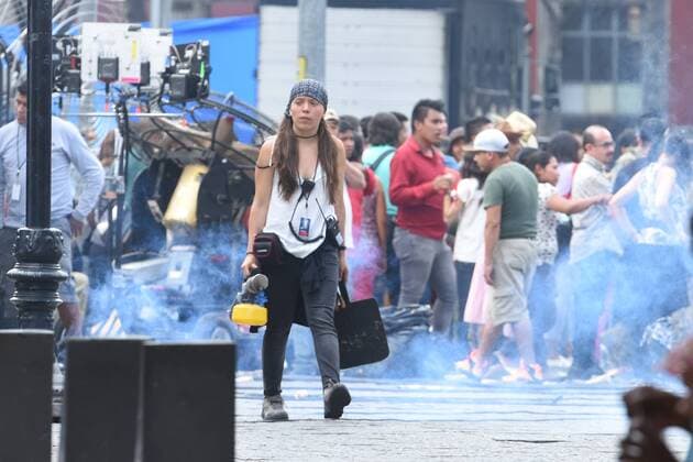 August 21, 2017 - Mexico City, Mexico, Mexico - The Cinema Extras are seen waiting for instructions from the Director during the film set of the latest film of Godzilla: King of the Monsters on August 21, 2017 in Mexico cIty, Mexico Mexico City Mexico  - ZUMAn230 20170821_zaa_n230_388 Copyright: xCarlosxTischlerx