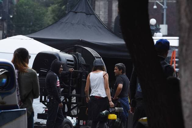 August 21, 2017 - Mexico City, Mexico, Mexico - The Cinema Extras are seen waiting for instructions from the Director during the film set of the latest film of Godzilla: King of the Monsters on August 21, 2017 in Mexico cIty, Mexico Mexico City Mexico  - ZUMAn230 20170821_zaa_n230_389 Copyright: xCarlosxTischlerx