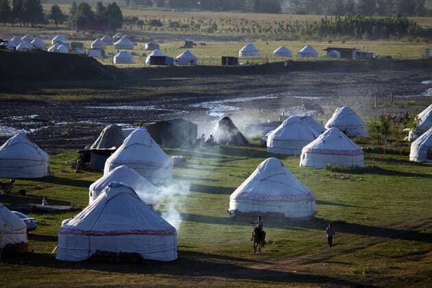 August 23, 2017 - Xinjiang, Xinjiang, China - Xinjiang, CHINA-23rd August 2017: (EDITORIAL USE ONLY. CHINA OUT) ..The Kazakhs are living in Tian Shan, northwest China s Xinjiang Uygur Autonomous Region. Xinjiang China  - ZUMAs145 20170823_zaa_s145_026 Copyright: xSunxJihux