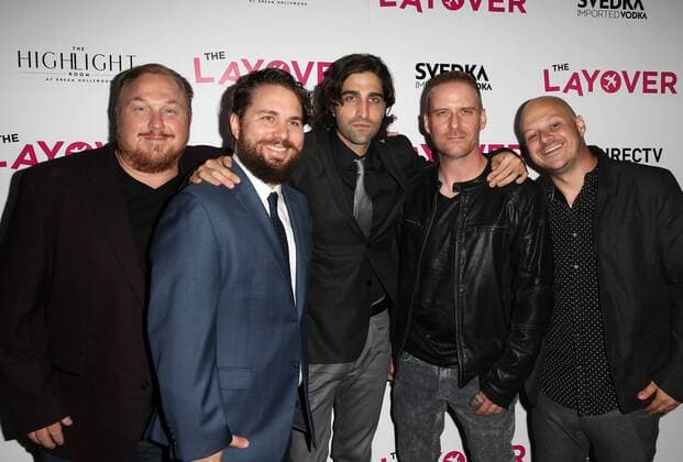 August 23, 2017 - Hollywood, CA, U.S. - 23 August 2017 - Hollywood, California - Keith Kjarval, Tyler Jackson and Guest. Premiere Of DIRECTV And Vertical Entertainment s The Layover held at ArcLight Hollywood. Photo Credit: Faye Sadou AdMedia Hollywood U.S. - ZUMAa123 20170823_zaa_a123_135 Copyright: xFayexSadouAdmediax