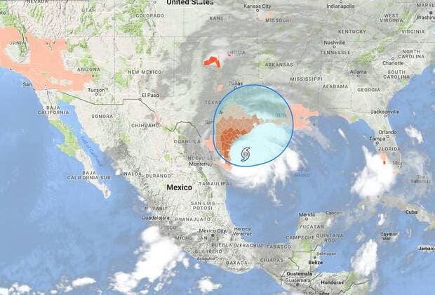 August 25, 2017 - Texas, U.S. - Satellite and Radar above storm formation. Tropical Storm Harvey is expected to strengthen into aÊhurricaneÊbefore bringing a extremely dangerous combination of rainfall and storm-surge flooding to areas near the Texas and LouisianaÊcoasts. The storm became a Category 2 hurricane early Friday, with winds of 110 mph. It is forecast to strengthen to a Category 3 storm before landfall overnight. U.S. - ZUMAz03_ 20170825_shw_z03_524 Copyright: xNOAAx