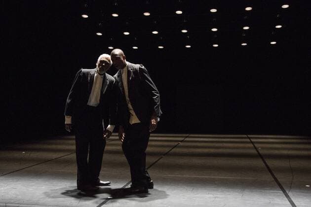 EMBARGO SPERRFRIST Three Stages by Richard Siegal, Ruhrtriennale, PACT Zollverein, Essen, Germany SPERRFRIST EMBARGO bis to 7:00pm, 25 August 2017 Essen, Germany, 23 August 2017. Pictured: Gus Solomons Jr and Corey Scott-Gilbert in Model . American choreographer Richard Siegal presents Three Stages: Model , In Medias Res and as a world premiere El Dorado at PACT Zollverein for the Ruhrtriennale cultural festival 2017. For editorial use only in connection with Ruhrtriennale reporting