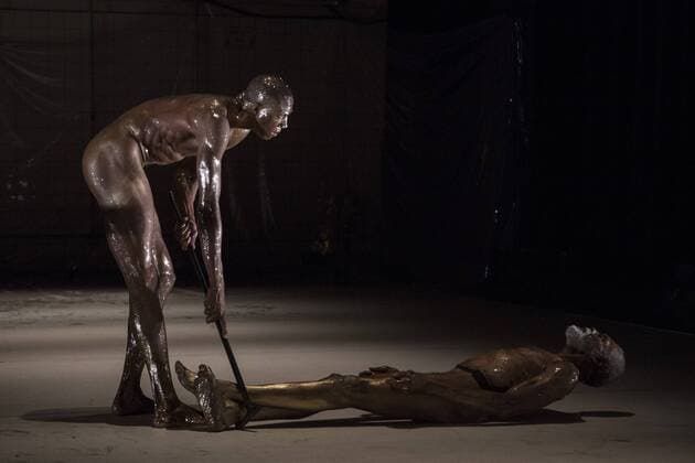 EMBARGO SPERRFRIST Three Stages by Richard Siegal, Ruhrtriennale, PACT Zollverein, Essen, Germany SPERRFRIST EMBARGO bis to 7:00pm, 25 August 2017 Essen, Germany, 23 August 2017. L-R: Corey Scott-Gilbert and Gus Solomons Jr in El Dorado. American choreographer Richard Siegal presents Three Stages: Model , In Medias Res and as a world premiere El Dorado at PACT Zollverein for the Ruhrtriennale cultural festival 2017. For editorial use only in connection with Ruhrtriennale reporting