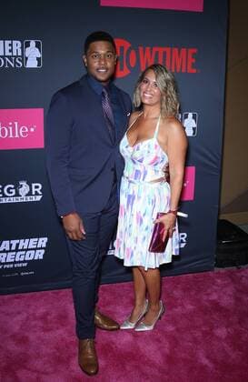 August 26, 2017 - Las Vegas, NV, U.S. - 26 August 2017 - Las Vegas, NV - Pooch Hall, Linda Hall. Mayweather vs McGregor pre-fight VIP Red Carpet at T-Mobile Arena. Credit: mjt AdMedia Las Vegas U.S. - ZUMAa123 20170826_zaa_a123_101 Copyright: xMjtAdmediax