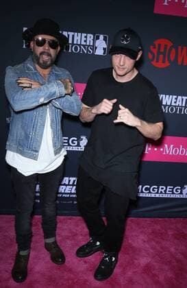 August 26, 2017 - Las Vegas, NV, U.S. - 26 August 2017 - Las Vegas, NV - AJ McLean, Nick Carter. Mayweather vs McGregor pre-fight VIP Red Carpet at T-Mobile Arena. Credit: mjt AdMedia Las Vegas U.S. - ZUMAa123 20170826_zaa_a123_172 Copyright: xMjtAdmediax
