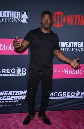 August 26, 2017 - Las Vegas, NV, U.S. - 26 August 2017 - Las Vegas, NV - Jamie Foxx. Mayweather vs McGregor pre-fight VIP Red Carpet at T-Mobile Arena. Credit: mjt AdMedia Las Vegas U.S. - ZUMAa123 20170826_zaa_a123_224 Copyright: xMjtAdmediax