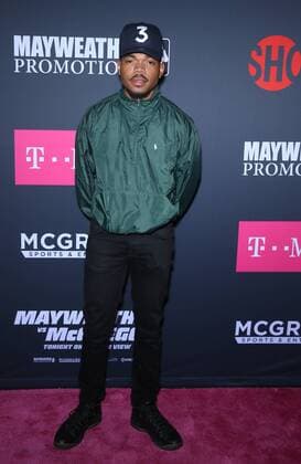 August 26, 2017 - Las Vegas, NV, U.S. - 26 August 2017 - Las Vegas, NV - Chance The Rapper. Mayweather vs McGregor pre-fight VIP Red Carpet at T-Mobile Arena. Credit: mjt AdMedia Las Vegas U.S. - ZUMAa123 20170826_zaa_a123_242 Copyright: xMjtAdmediax