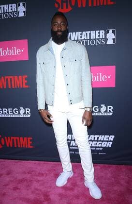 August 26, 2017 - Las Vegas, NV, U.S. - 26 August 2017 - Las Vegas, NV - James harden. Mayweather vs McGregor pre-fight VIP Red Carpet at T-Mobile Arena. Credit: mjt AdMedia Las Vegas U.S. - ZUMAa123 20170826_zaa_a123_263 Copyright: xMjtAdmediax