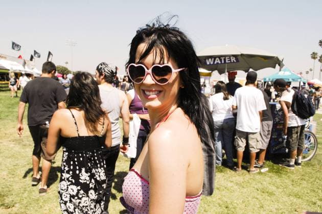 Singer Katy Perry backstage at the 2008 Vans Warped Tour at the Pomona Fairgrounds in Pomona. USA - 2008 - Vans Warped Tour in Pomona  Copyright: xJaredxMilgrimx