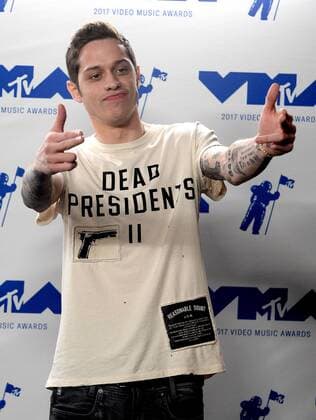 Pete Davidson appears backstage during the 34th annual MTV Video Music Awards at The Forum in Inglewood, California on August 27, 2017.  LAP201708270544 JIMxRUYMEN