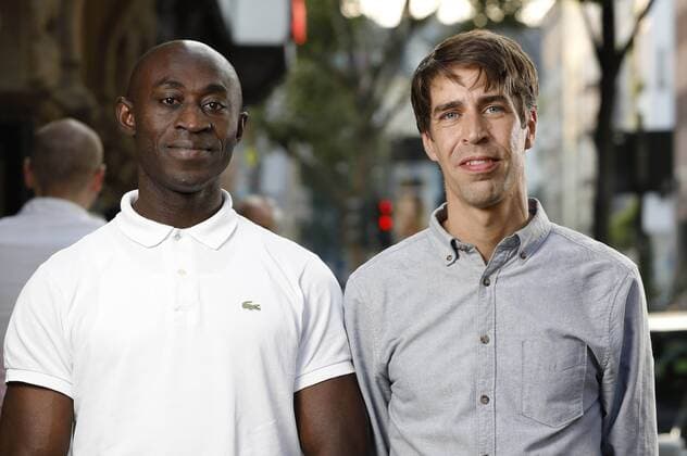 Paul Nkamani und Jakob Preuss bei der Premiere des Dokumentarfilms Als Paul über das Meer kam When Paul came over the Sea in der Filmpalette. Köln, 28.08.2017 Foto:xC.xHardtx xFuturexImage