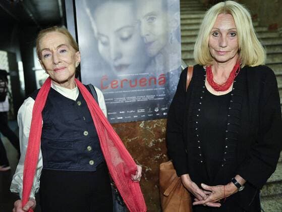 Czech documentary Director Olga Sommerova (right) presented her documentary film about Czech operatic mezzo-soprano and actress Sona Cervena (left) named Cervena on the projection for journalists in Prague, Czech Republic, on August 29, 2017. (CTKxPhoto MichalxDolezal) CTKPhotoP201708290500801  dol 007 K