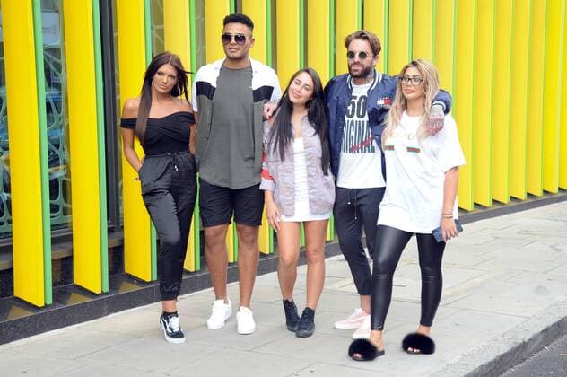 Abbie Holborn, Nathan Henry, Marnie Simpson, Arron Chalmers and Chloe Ferry attend the launch of the new Geordie Shore TV series at MTV Camden in London. AUGUST 29th 2017  TSTx171948