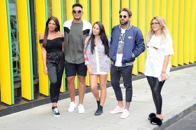 Abbie Holborn, Nathan Henry, Marnie Simpson, Arron Chalmers and Chloe Ferry attend the launch of the new Geordie Shore TV series at MTV Camden in London. AUGUST 29th 2017  TSTx171948