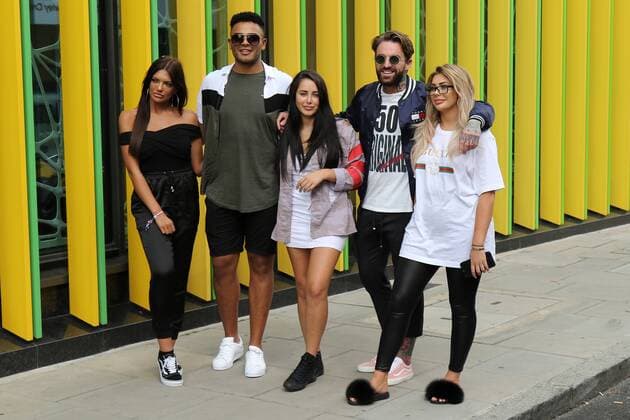 Abbie Holborn, Nathan Henry, Marnie Simpson, Aaron Chalmers and Chloe Ferry attend the launch of the new Geordie Shore TV series at MTV Camden in London. AUGUST 29th 2017  MESx171949