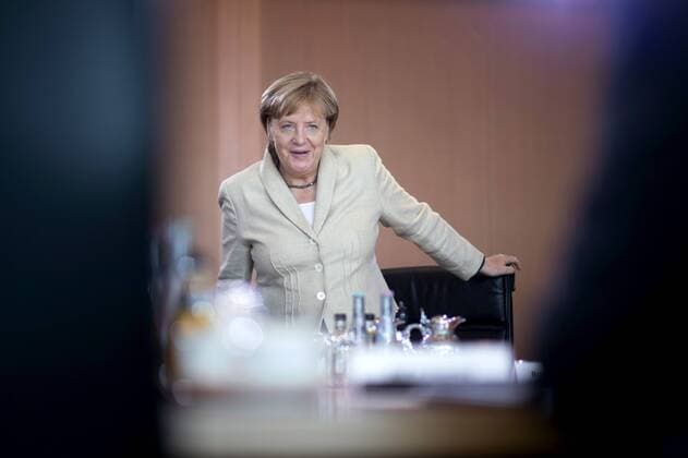 Angela Merkel, Kabinett DEU, Deutschland, Germany, Berlin, 30.08.2017 Angela Merkel, Bundeskanzlerin und Bundesvorsitzende der CDU, vor der Kabinettssitzung im Berliner Kanzleramt. Angela Merkel, Chancellor and leader of the CDU, during a cabinet meeting at the chancellor office in Berlin.