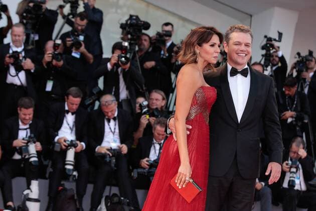 Foto IPP Daniele Cifala 30 08 2017 74 th Mostra Internazionale d Arte Cinematografica Festival del Cinema di Venezia nella foto : Matt Damon and Luciana Barroso walk the red carpet ahead of the Downsizing screening and Opening Ceremony  0